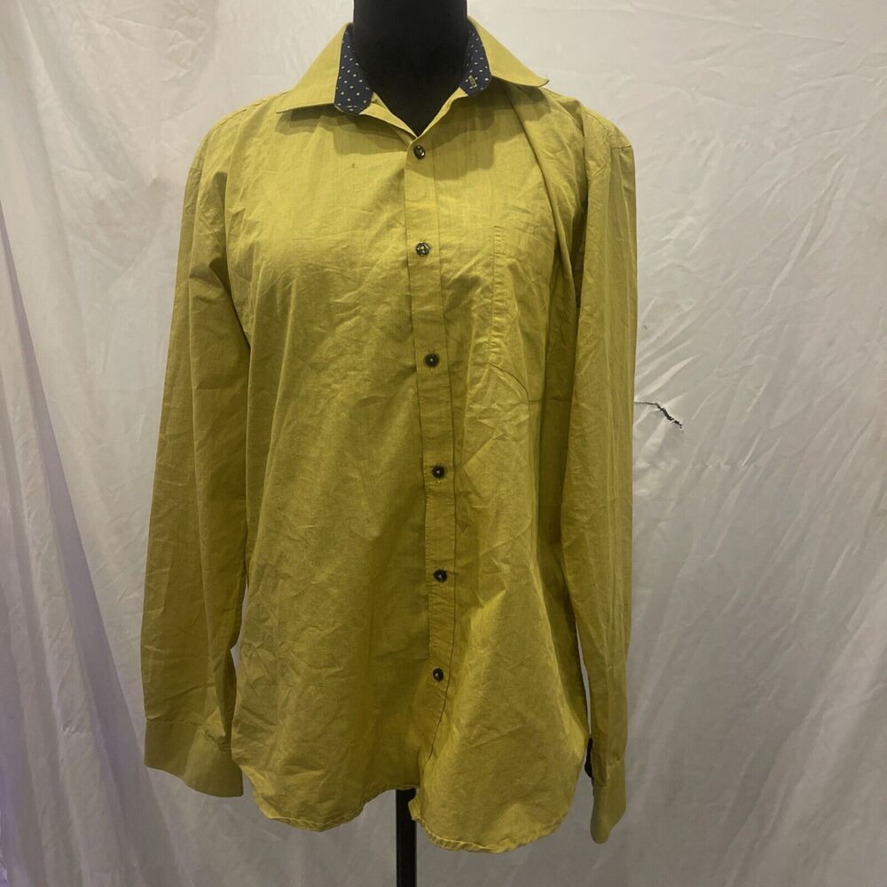 Mens mustard yellow button down shirt Tascawa Bollywood